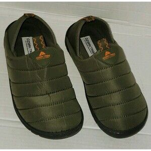 Ozark Trail Puffer Memory Foam Slippers Mens Size 7 Olive Green Slip On